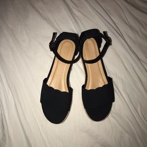 Never worn black sandal wedges size 10 U.S women